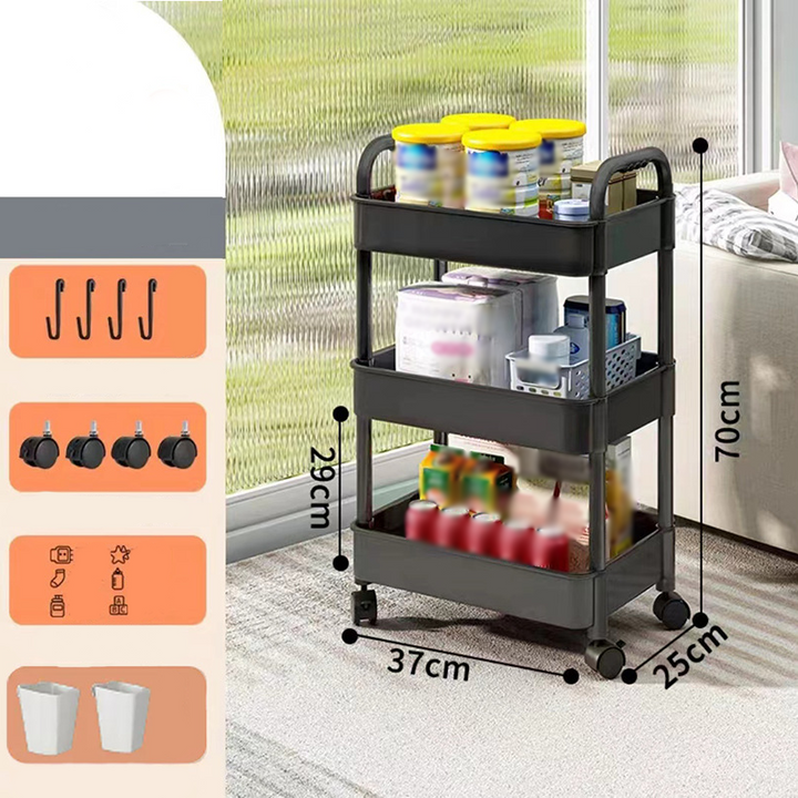 Mobile Kitchen Shelf Organizer with Wheels | Bowlift