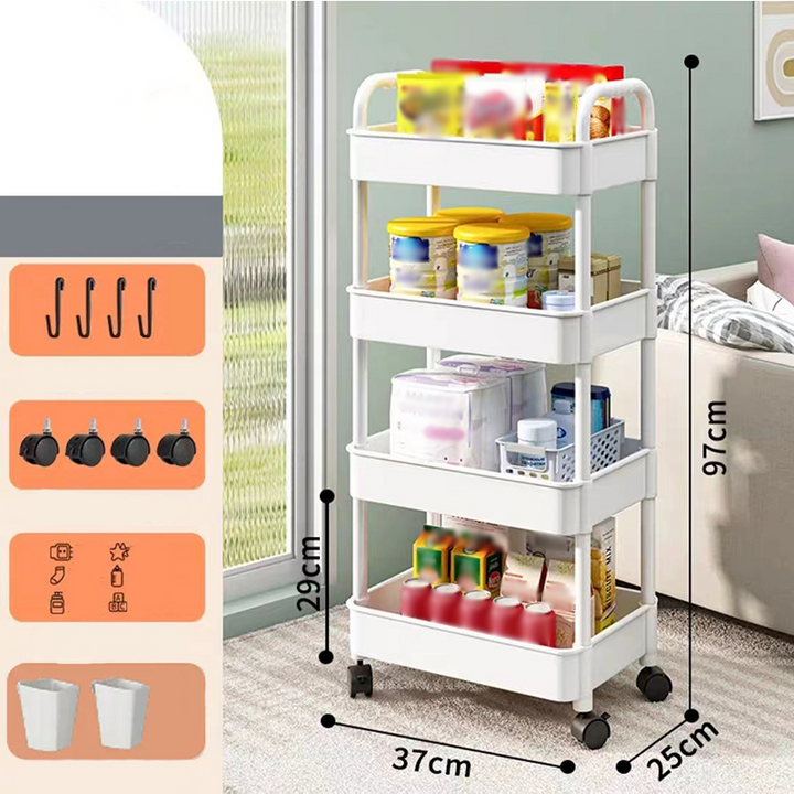 Mobile Kitchen Shelf Organizer with Wheels | Bowlift