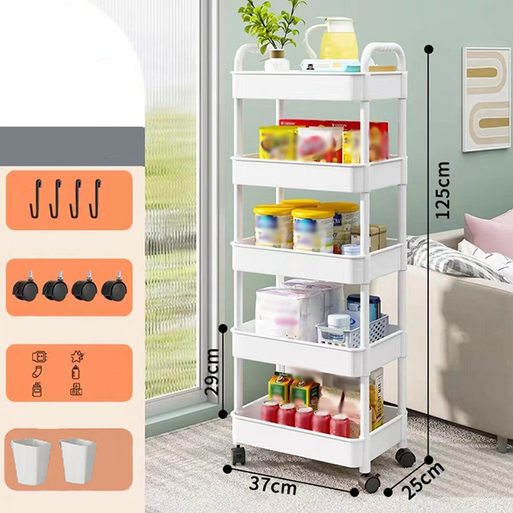 Mobile Kitchen Shelf Organizer with Wheels | Bowlift