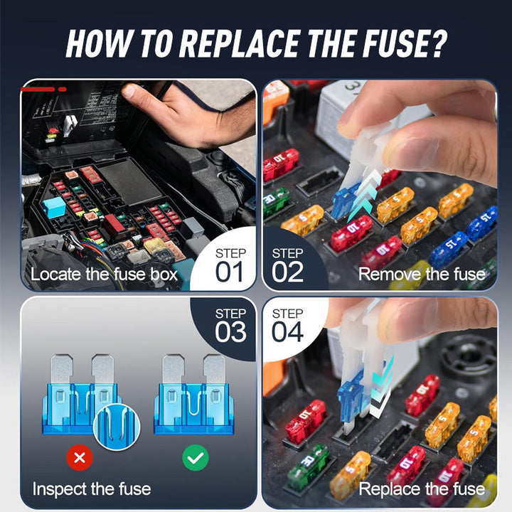 Automotive fuse assortment 300 pieces with fuse puller | Bowlift