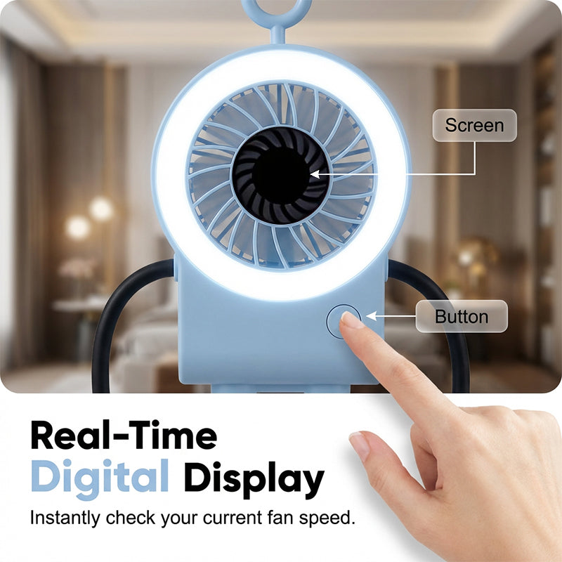 Flexible Robot Desk Fan with LED Light | Bowlift