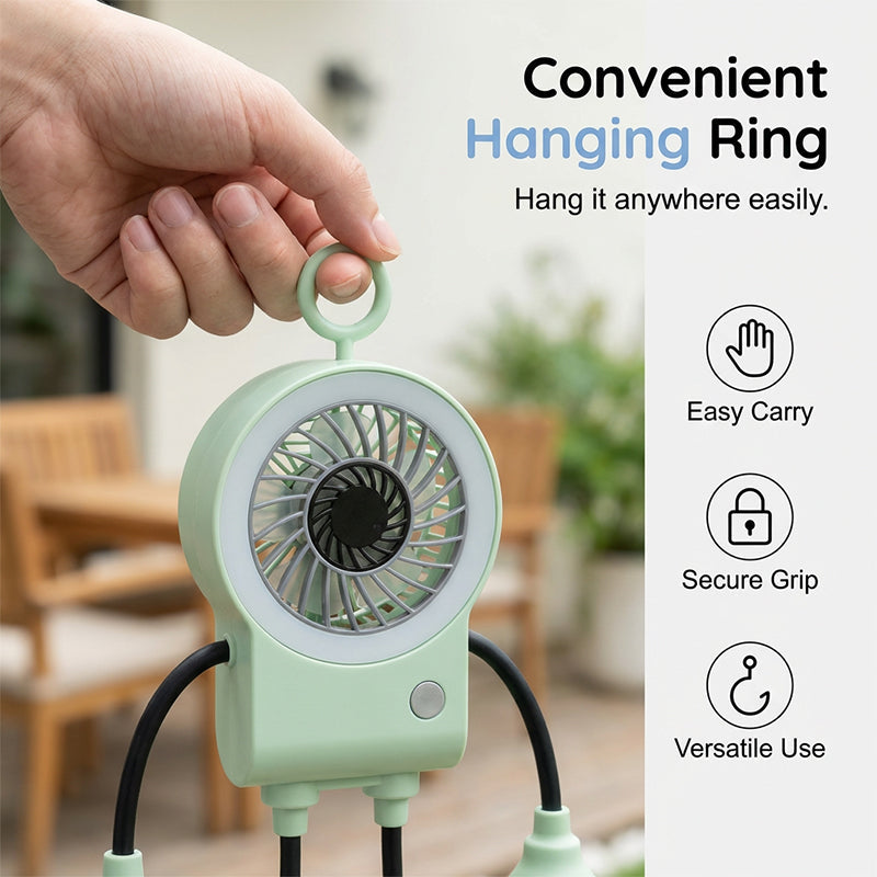 Flexible Robot Desk Fan with LED Light | Bowlift
