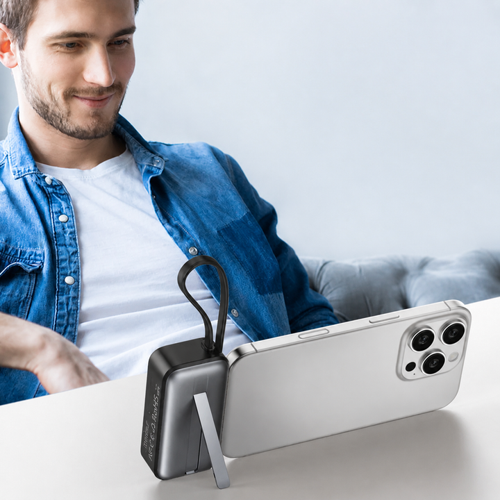 Magnetic 3-in-1 Powerbank with wireless charging | Bowlift