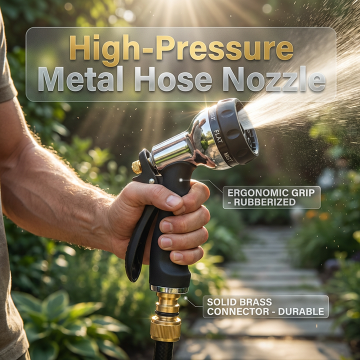 Metal garden hose spray gun with high pressure | Bowlift