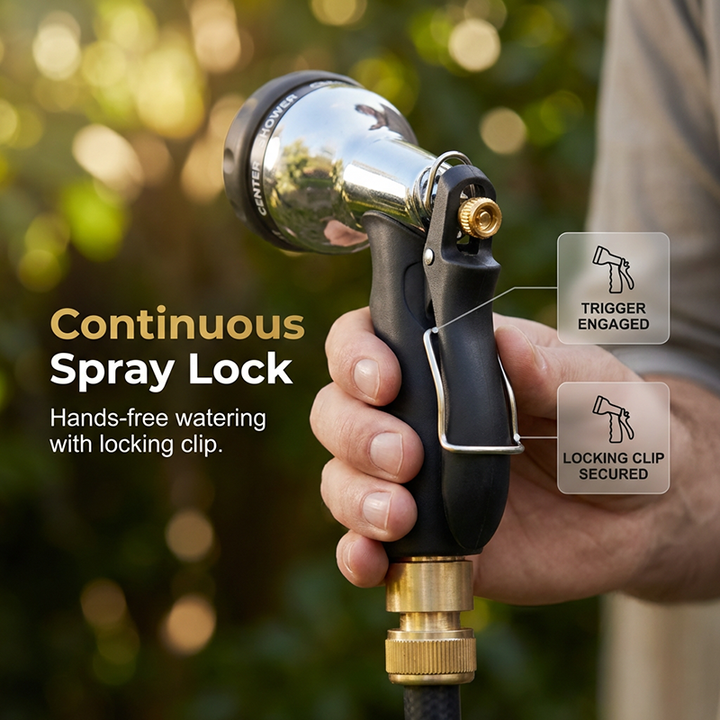 Metal garden hose spray gun with high pressure | Bowlift