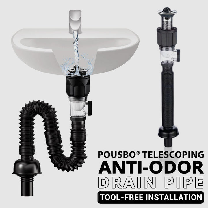 Telescope drain pipe with odor trap | Bowlift