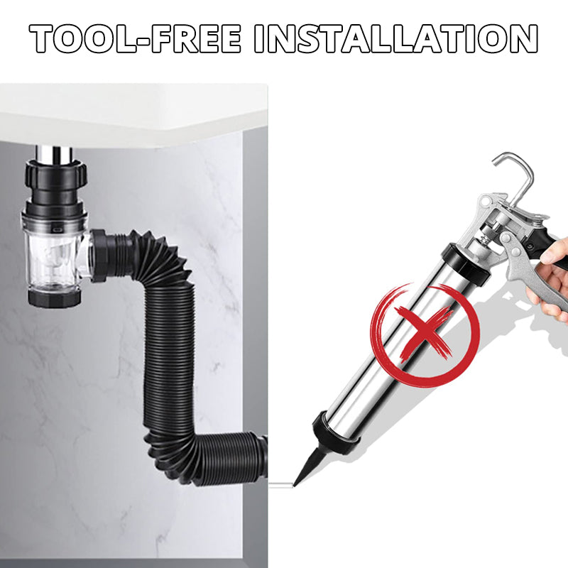 Telescope drain pipe with odor trap | Bowlift