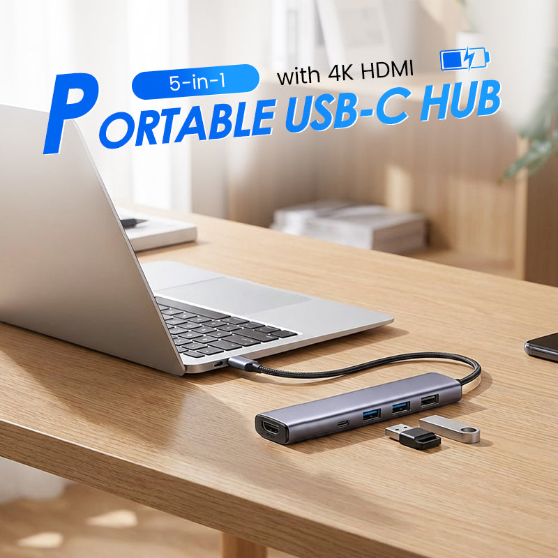 5-in-1 USB-C Hub with 4K HDMI output | Bowlift