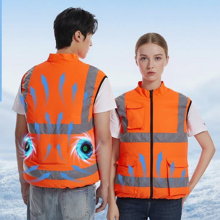 Cooling vest with fans & reflective stripes | Bowlift