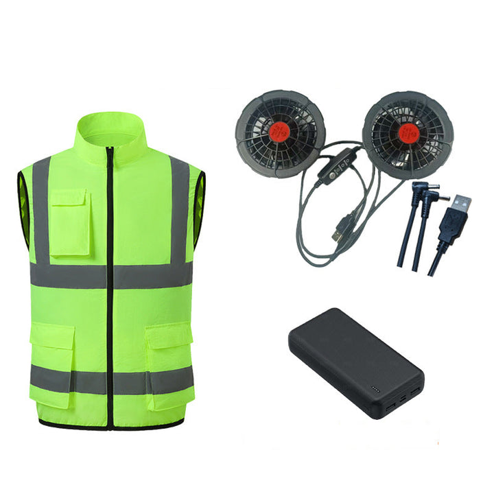 Cooling vest with fans & reflective stripes | Bowlift