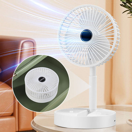 Rechargeable, foldable USB telescope fan – quiet, 180° adjustable, 4 speed levels, portable ✨ | Bowlift