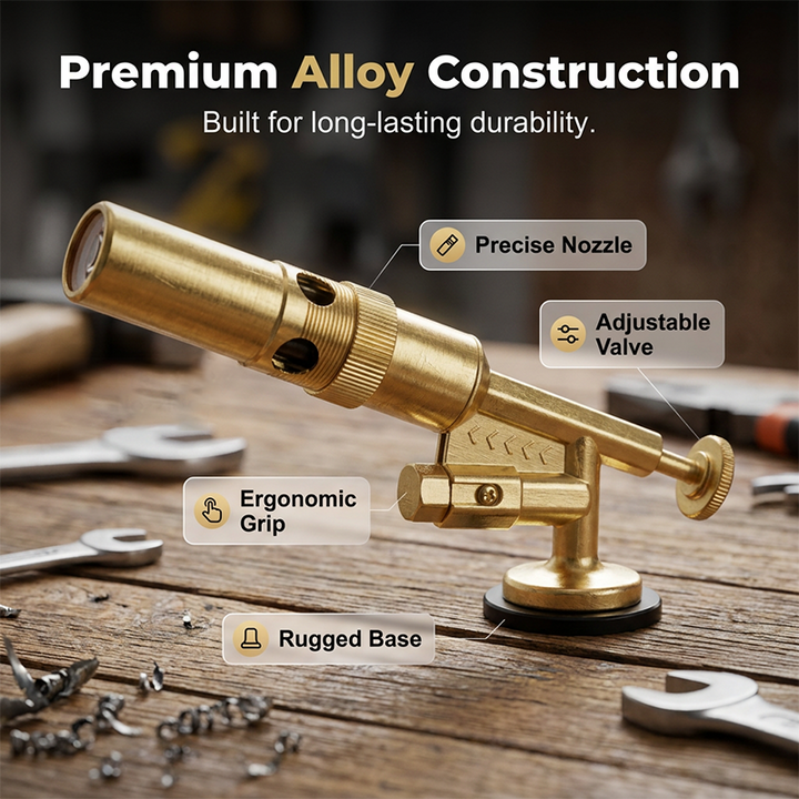Portable Butane Soldering Torch Set Gold | Bowlift