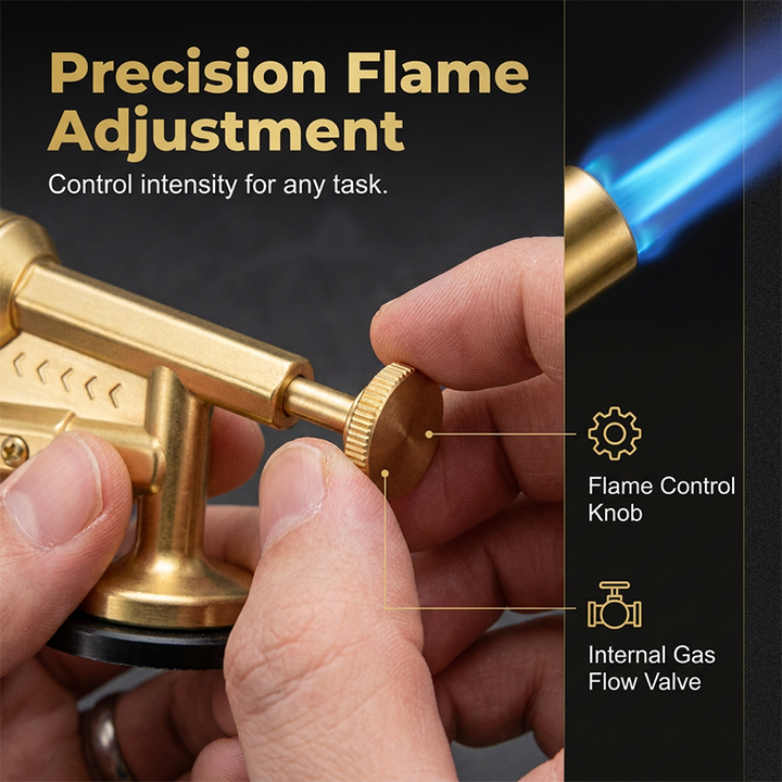 Portable Butane Soldering Torch Set Gold | Bowlift