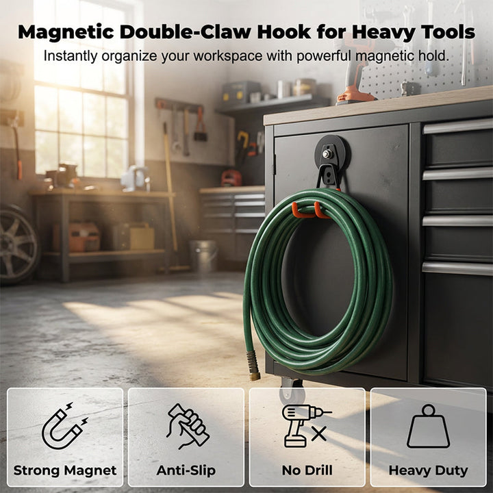 Magnetic double hook for tool storage | Bowlift