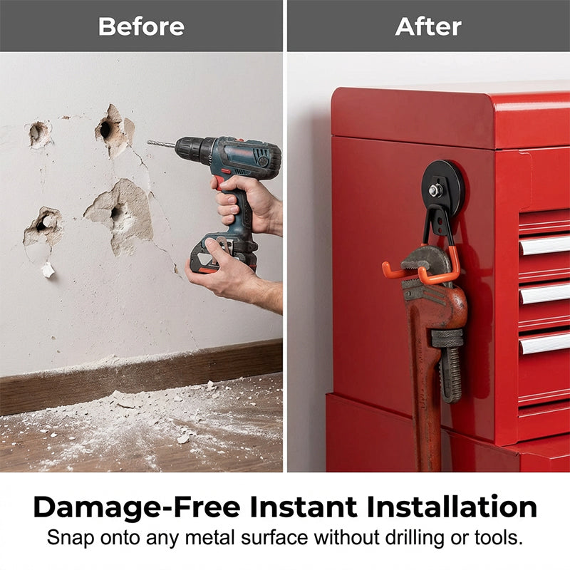Magnetic double hook for tool storage | Bowlift