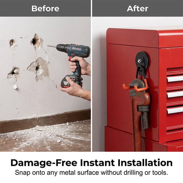 Magnetic double hook for tool storage | Bowlift