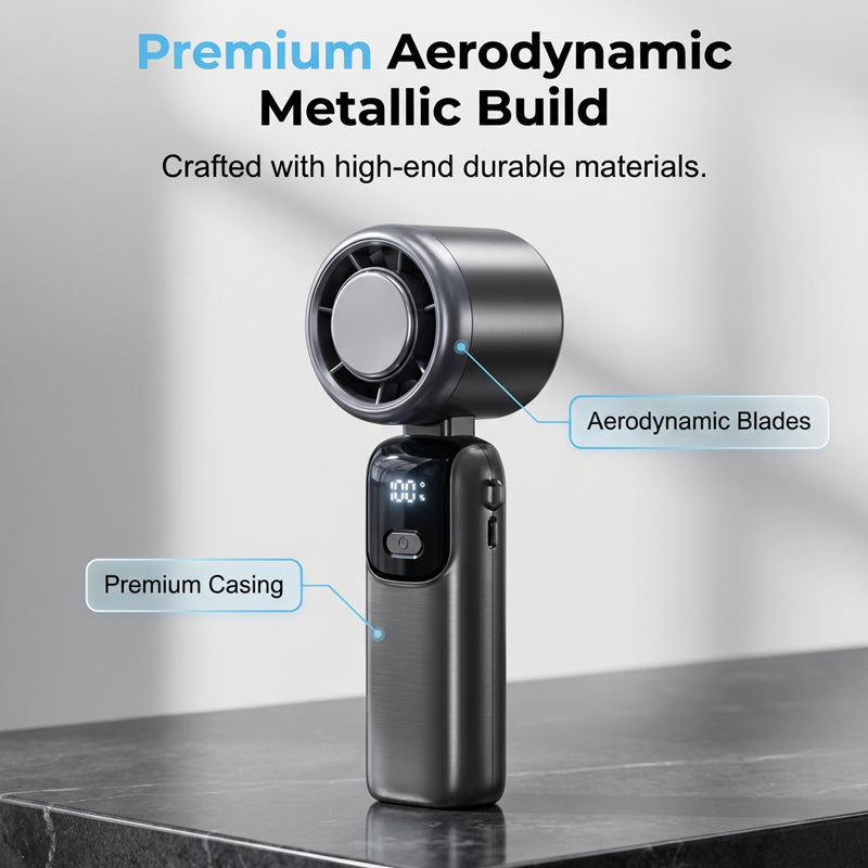 Portable High-Speed Handheld Fan with Ice Cooler | Bowlift