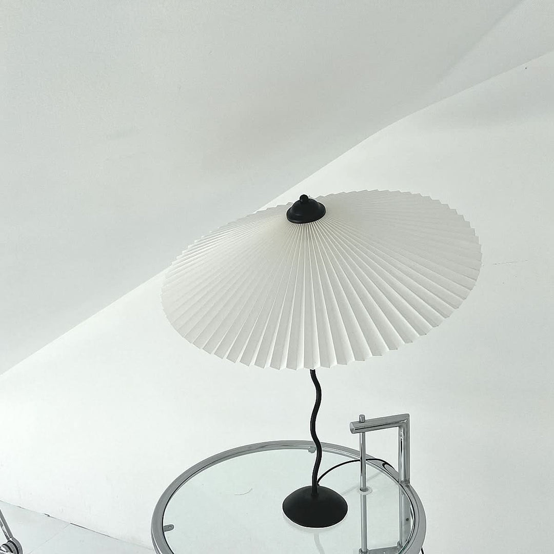 BowLift | Squiggle Umbrella Table Lamp – Modern Twirl Design with Chrome Finish