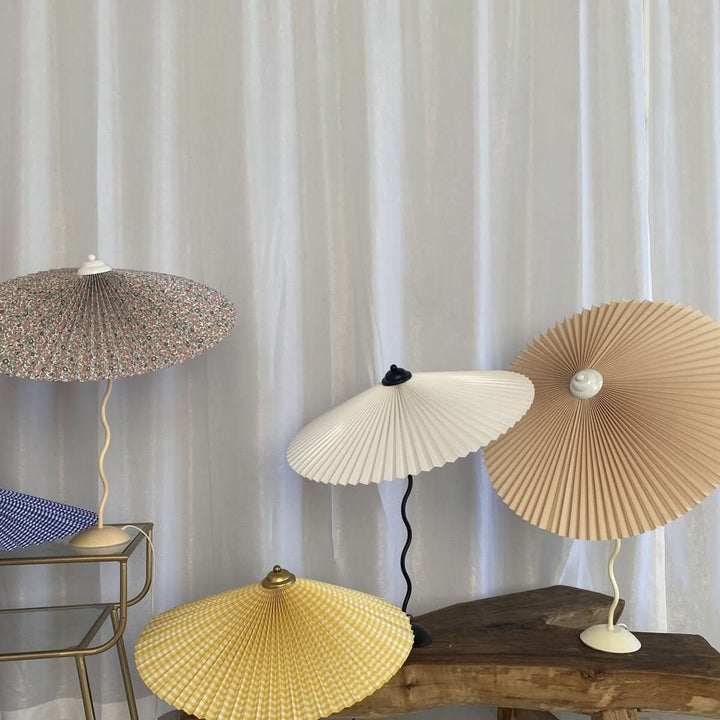 BowLift | Squiggle Umbrella Table Lamp – Modern Twirl Design with Chrome Finish
