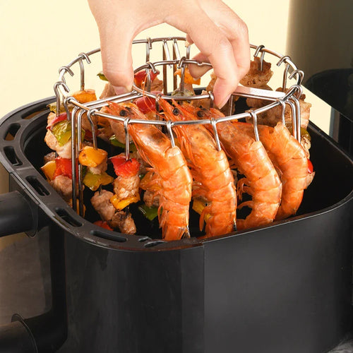 Stainless Steel Air Fryer Kebab Rack Vertical Hanging Skewer Grill | Bowlift