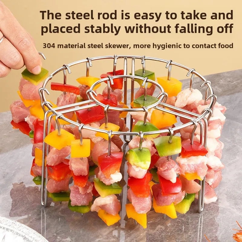 Stainless Steel Air Fryer Kebab Rack Vertical Hanging Skewer Grill | Bowlift