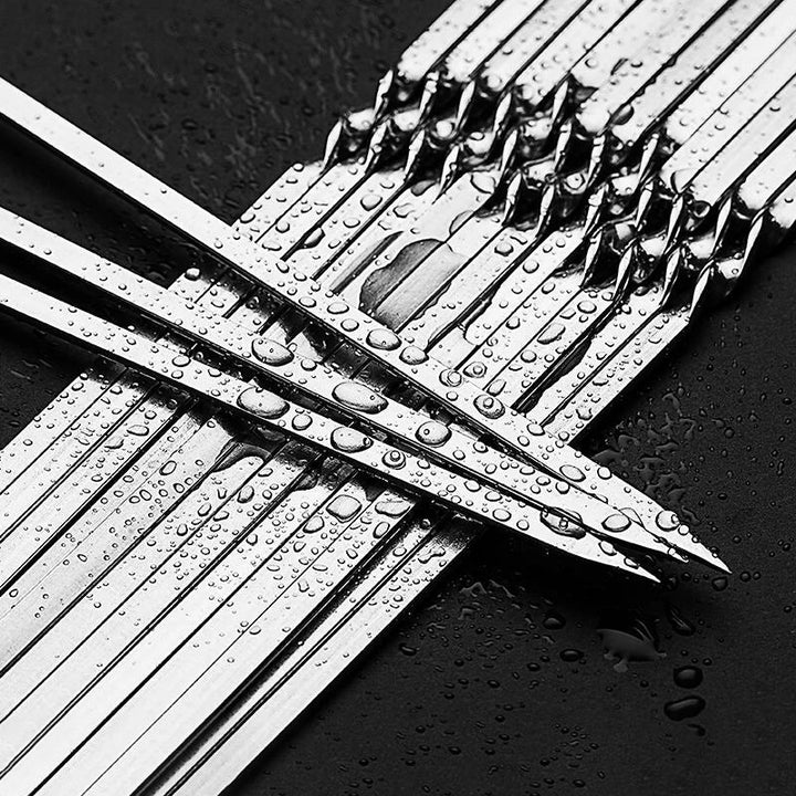 Stainless Steel Barbecue Skewer Reusable BBQ Skewers Iron Stick | Bowlift