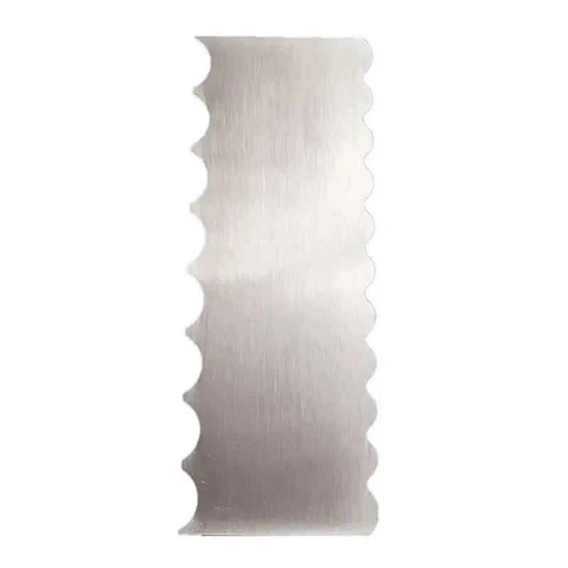 Stainless Steel Cake Scraper Double-Sided Patterned Pastry Decorating | Bowlift