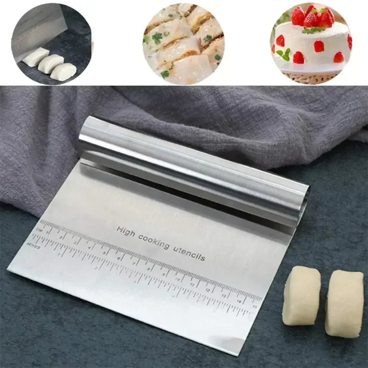 Stainless Steel Cake Scraper Dough Cutter Pastry Spatula Baking Tool | Bowlift