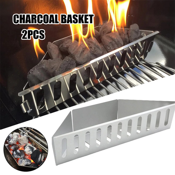 Stainless Steel Charcoal Basket BBQ Charcoal Grill Accessories | Bowlift