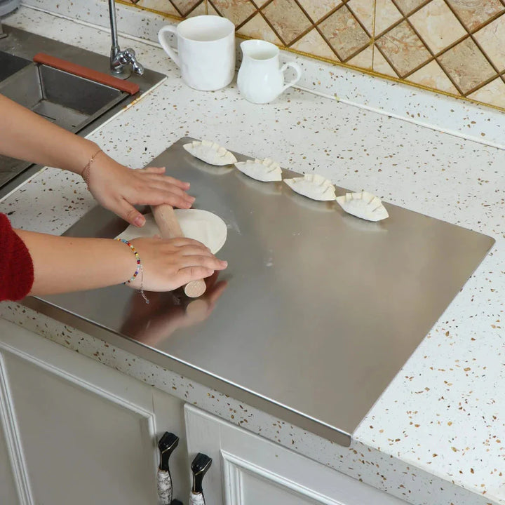 Stainless Steel Cutting Board with Lip Multifunction Chopping Board | Bowlift