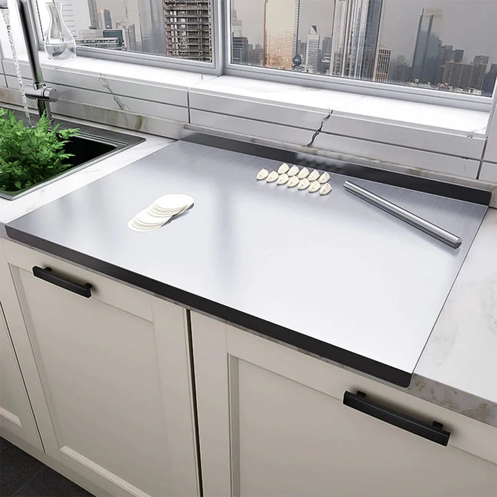 Stainless Steel Cutting Board with Lip Multifunction Chopping Board | Bowlift