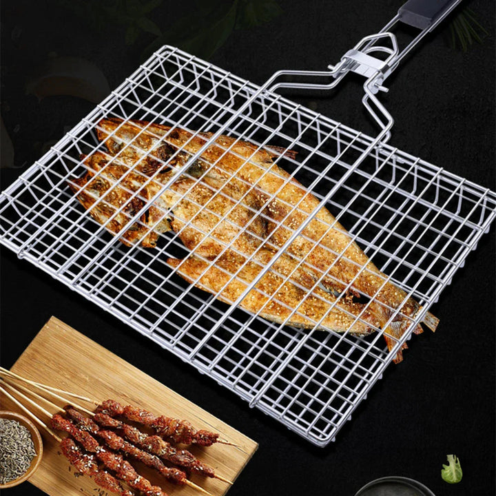 Stainless Steel Folding Grill Net Clip Square Grill Net Detachable Grill | Bowlift