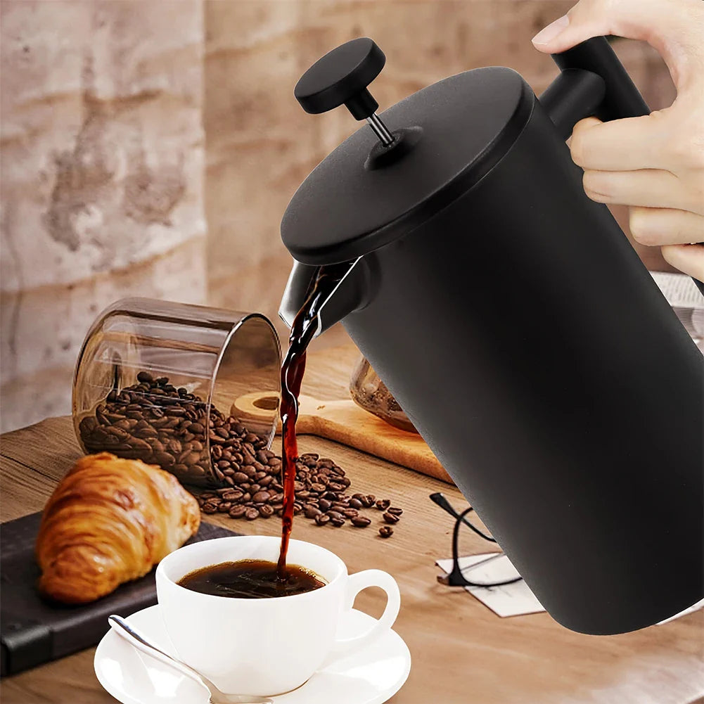 Stainless Steel French Press Double Wall Insulated Coffee Tea Maker | Bowlift