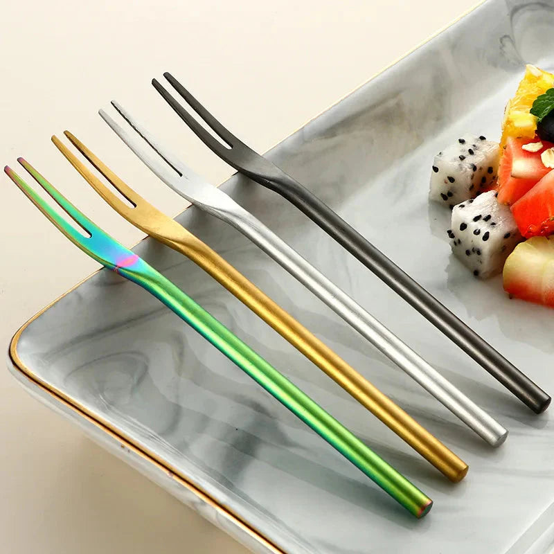 Stainless Steel Fruit Fork For Dessert Cake Snack Forks Tableware | Bowlift
