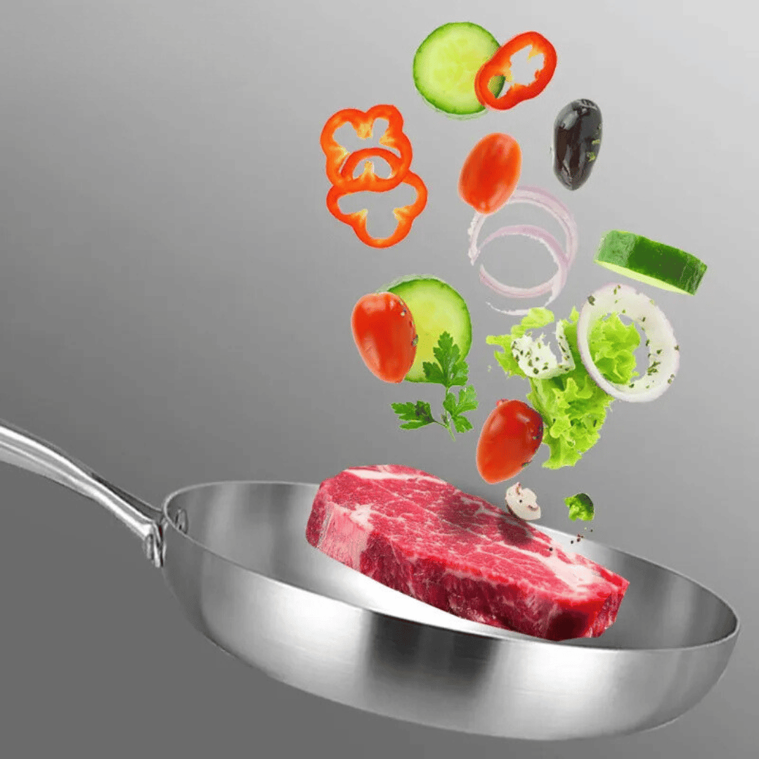 Stainless Steel Frying Pan Thick Wok Pan Fried Steak Pot Cookware | Bowlift