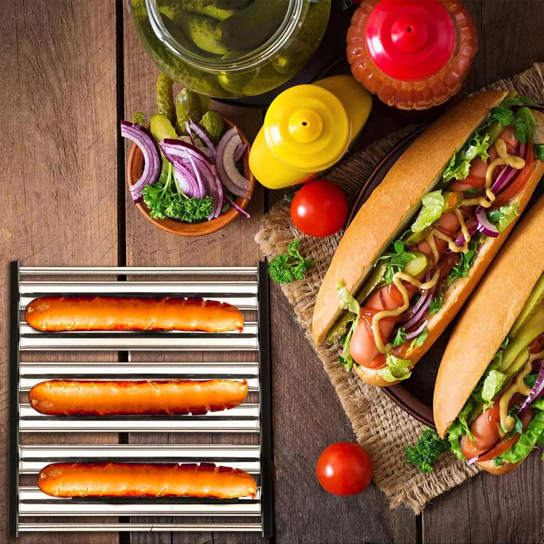 Stainless Steel Hotdog Sausage Grill Roller Rack Barbecue Tools | Bowlift