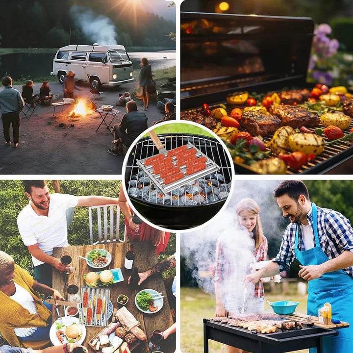 Stainless Steel Hotdog Sausage Grill Roller Rack Barbecue Tools | Bowlift