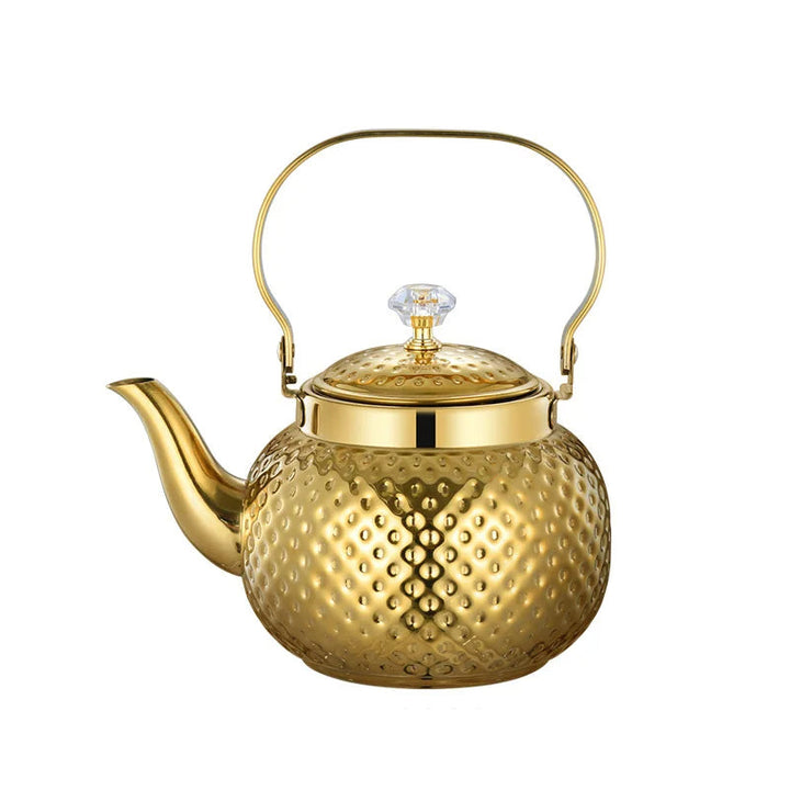 Stainless Steel Kettle Hammered Spherical Tea Pot with Strainer Tea Kettles | Bowlift
