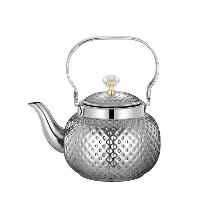 Stainless Steel Kettle Hammered Spherical Tea Pot with Strainer Tea Kettles | Bowlift