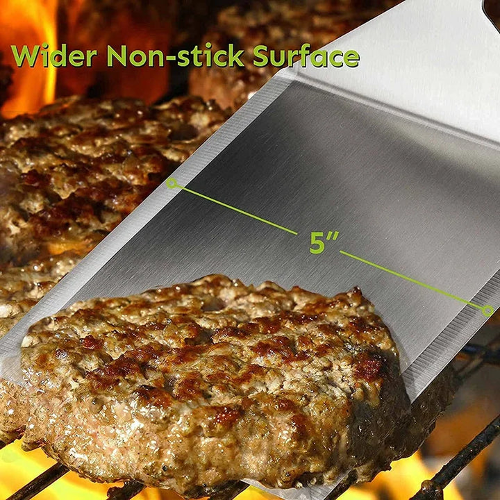 Stainless Steel Large Grill Spatula with Cutting Edges Tool for BBQ | Bowlift