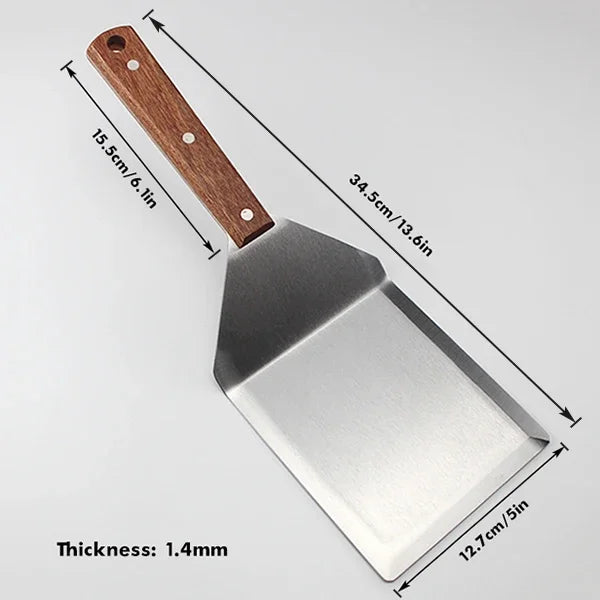 Stainless Steel Large Grill Spatula with Cutting Edges Tool for BBQ | Bowlift