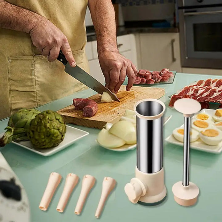 Stainless Steel Manual Filling Sausage Maker and Meat Stuffer Tool | Bowlift