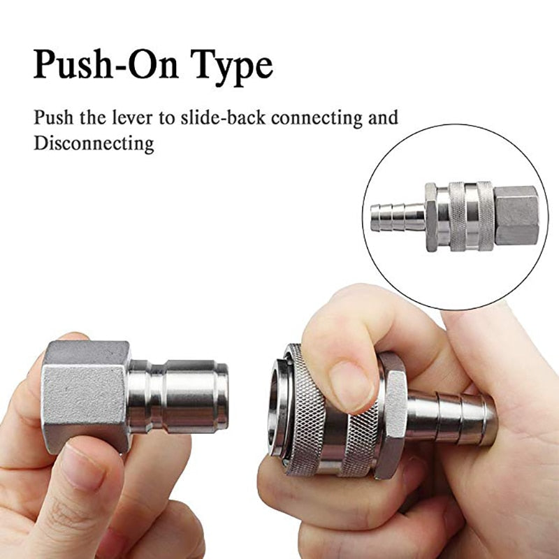 Stainless Steel Moonshine Fitting Connectors 1/2 Beer Set | Bowlift
