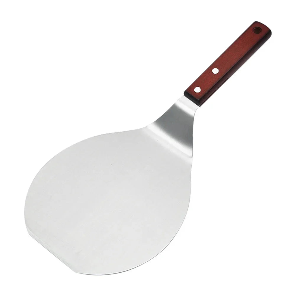 Stainless Steel Pizza Shovels with Wood Handle Round Pizza Shovel | Bowlift