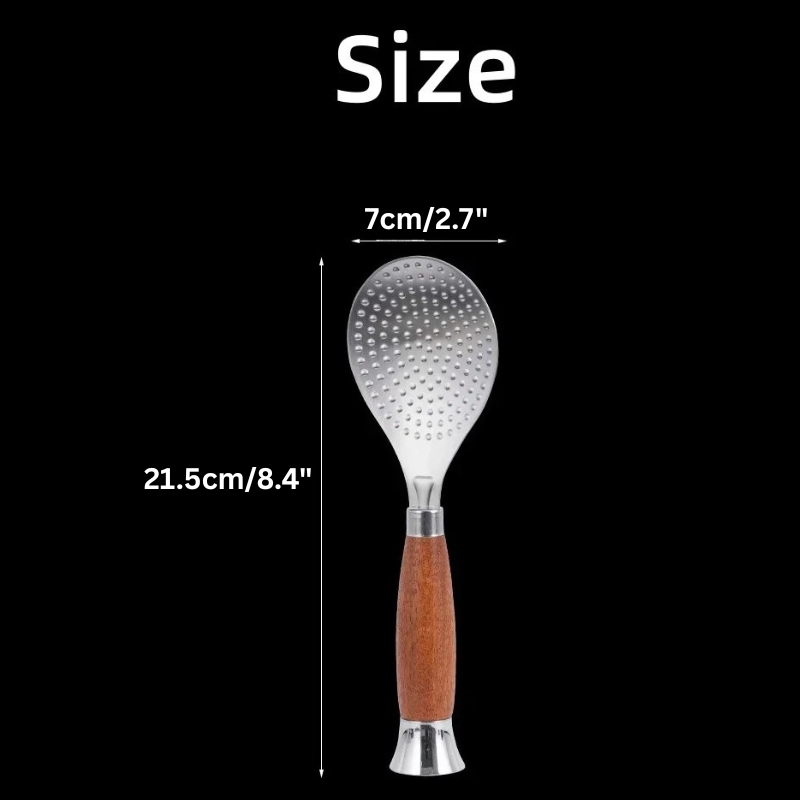 Stainless Steel Rice Scoop with Wooden Handle Non-Stick Rice Spatula | Bowlift