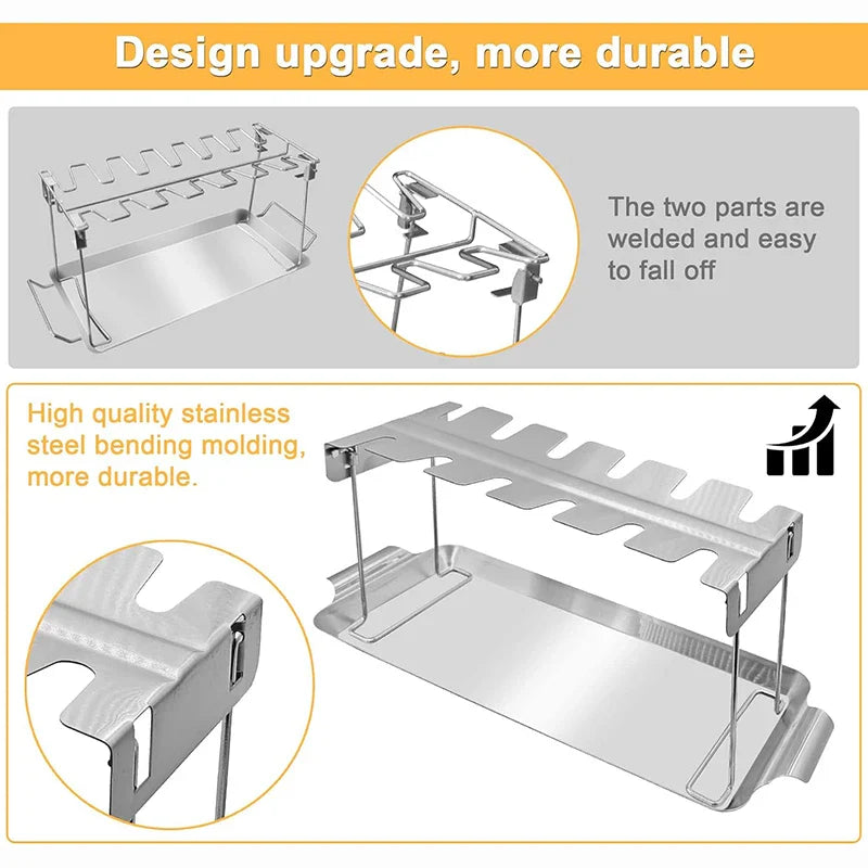 Stainless Steel Roasting and Grill Rack Stand BBQ Accessories | Bowlift