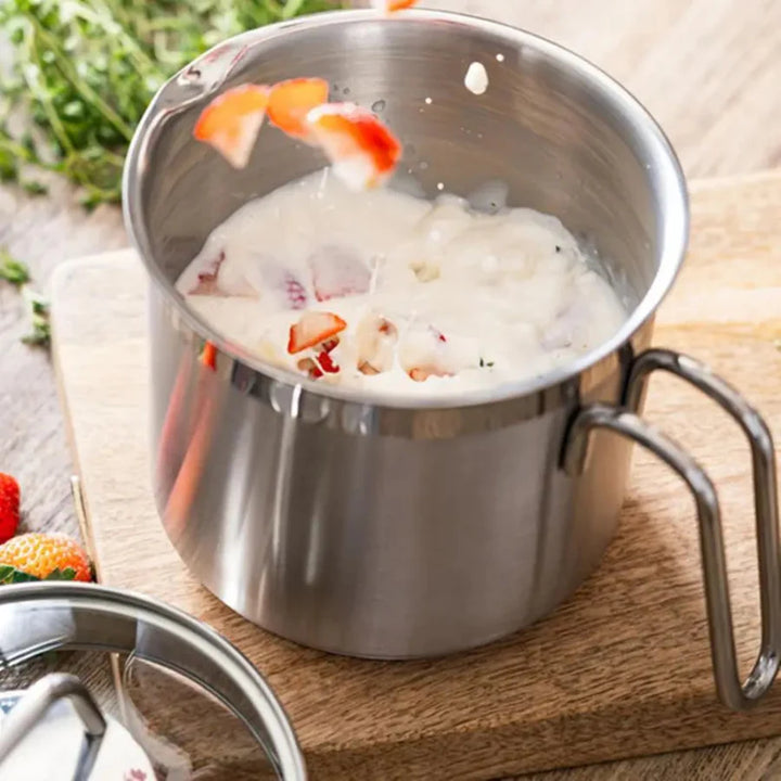 Stainless Steel Saucepan with Glass Lid Multi Purpose Cooking Pot | Bowlift