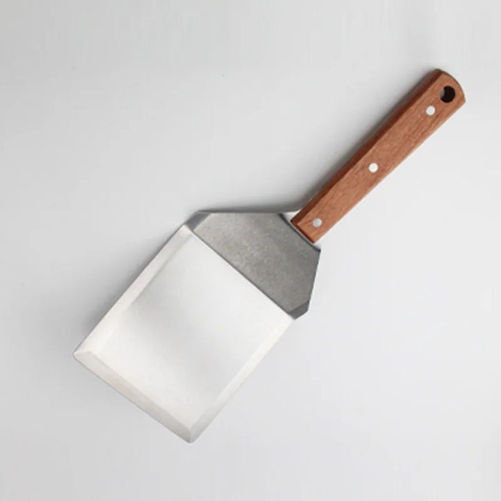 Stainless Steel Spatula Scraper with Wooden Handle Grill Flipper | Bowlift