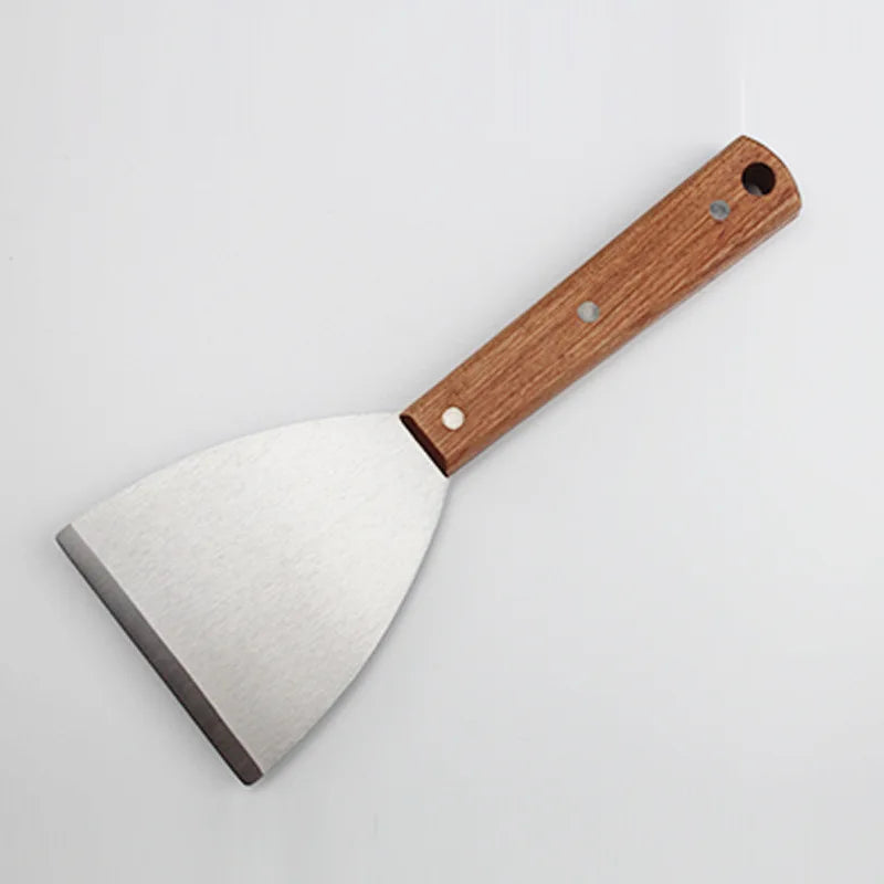 Stainless Steel Spatula Scraper with Wooden Handle Grill Flipper | Bowlift