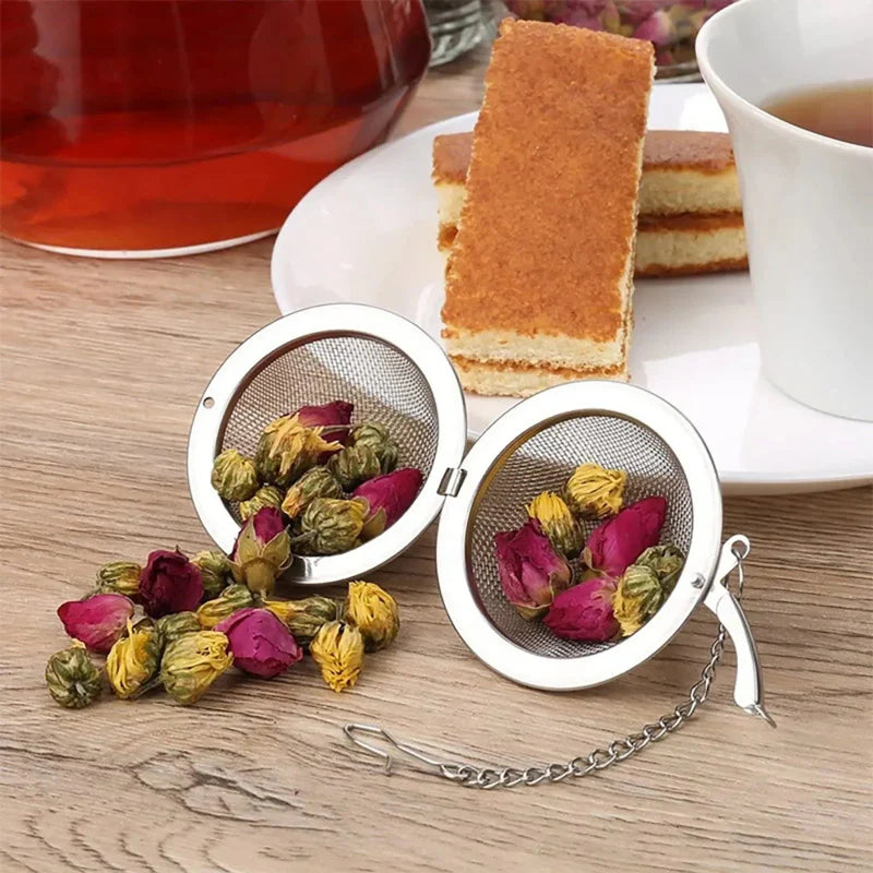 Stainless Steel Tea Ball Infuser Mesh Loose Tea Strainer with Chain | Bowlift